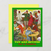 レトロフィエスタ招待状カラフルパーティー始動装置 招待状 (正面/裏面)