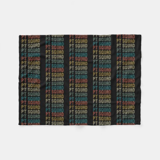 レトロフィジカルセラピーPTスクワッドセラピストアイディア  フリースブランケット (正面(横))