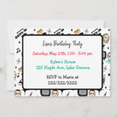 レトロフィフティーズをテーマにした誕生日 招待状 (裏面)