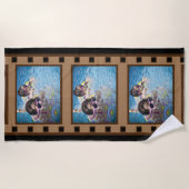 レトロフィルムストリップフォトビーチタオル ビーチタオル (正面)