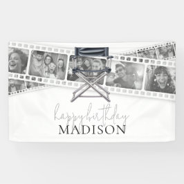 レトロフィルムストリップ写真大人映画誕生日 横断幕