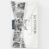 レトロフィルムストリップ写真大人映画誕生日 横断幕 (縦)