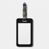 レトロフィルムストリップ最大3ポートレートの写真をブラック ラゲッジタグ (裏面縦)