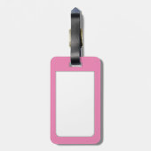 レトロフィルムストリップ最大3枚のピンクの写真 ラゲッジタグ (裏面縦)