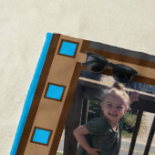 レトロフィルムストリップ最大3枚のフォトブルーを追加 ビーチタオル (インサイチュ)