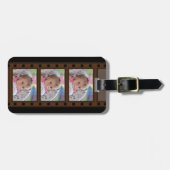 レトロフィルムストリップ最大3枚の黒い写真 ラゲッジタグ (正面横)