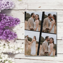 レトロフィルム結婚写真のコラージュサンキューカード サンキューカード