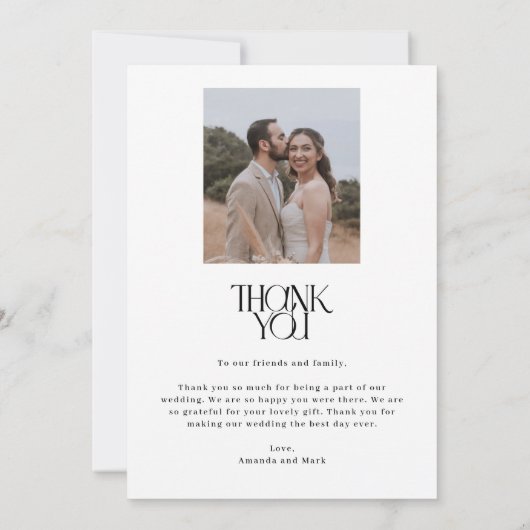 レトロフィルム結婚写真のコラージュサンキューカード サンキューカード (裏面)