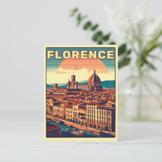 レトロフィレンツェ、フィレンツェイタリア旅行ギフト ポストカード (スタンド正面)