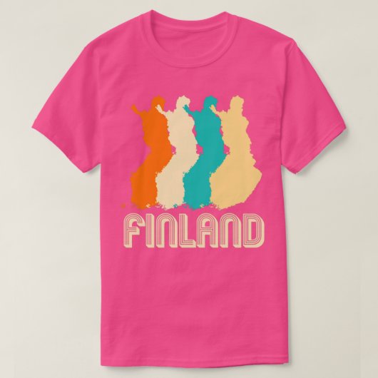 レトロフィンランドの地図 Tシャツ (デザイン正面)