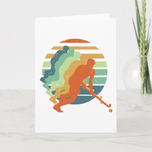 レトロフィールドホッケーゲーム選手、フィールドホッケースポーツ カード (正面)