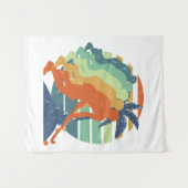 レトロフィールドホッケーゲーム選手、フィールドホッケースポーツ タペストリー (正面(横))