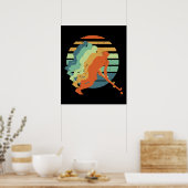 レトロフィールドホッケーゲーム選手、フィールドホッケースポーツ ポスター (キッチン)