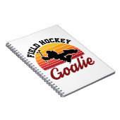 レトロフィールドホッケーゴアリー選手 ノートブック (右側)