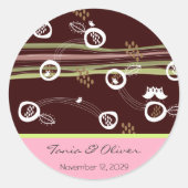 レトロフイルズファミリーカスタムウェディングラベルシール ラウンドシール (正面)