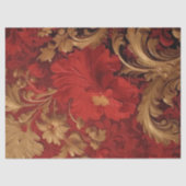 レトロフェイクオーナメントビクトリアンブルゴーニュ花 薄葉紙 (正面)