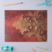 レトロフェイクオーナメントビクトリアンブルゴーニュ赤 薄葉紙 (クラフト)