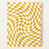 レトロフェイクゴールドフォイルのチェック反ったチェッカー プランナー手帳 (裏面)