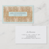 レトロフェイク金ゴールドシークイン美しいとファッション 名刺 (正面/裏面)