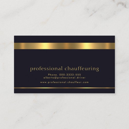 レトロフェイク金ゴールドストライプミニマリストチョーファー 名刺 (裏面)