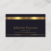 レトロフェイク金ゴールドストライプミニマリストチョーファー 名刺 (正面)