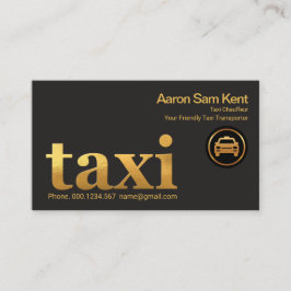 レトロフェイク金ゴールドタクシー看板タクシー 名刺