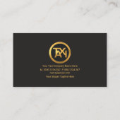 レトロフェイク金ゴールドタクシー看板タクシー 名刺 (裏面)