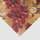 レトロフェイク金ゴールドビクトリアンオーナメントブルゴーニュバラ 薄葉紙 (詳細)