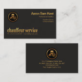 レトロフェイク金ゴールド運転手サービス看板 名刺 (正面/裏面)