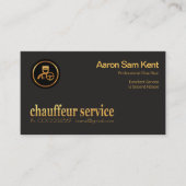 レトロフェイク金ゴールド運転手サービス看板 名刺 (正面)