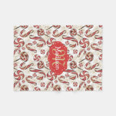 レトロフェスティバルおもしろいキャンディキャンズパターンベビー名 フリースブランケット (正面(横))