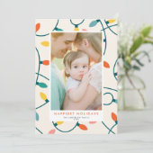 レトロフェスティバルカラフルクリスマスライトワンフォト シーズンカード (スタンド正面)