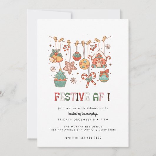 レトロフェスティバルクリスマス 招待状 (正面)