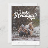 レトロフェスティバルハッピーホリデーズフォトクリスマスカード シーズンカード (正面)