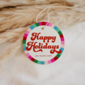 レトロフェスティバルレインボーピンククリスマスホリデーギフト フェイバータグ