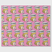 レトロフェミおもしろいニストポップ・アートのアートアンチ家父長制ピンク ラッピングペーパー (フラット)