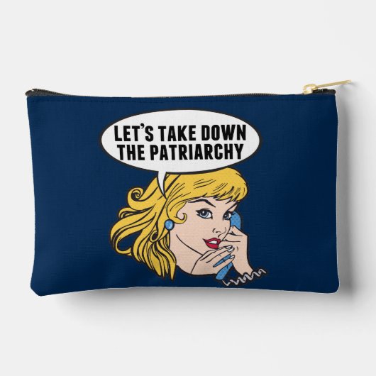 レトロフェミおもしろいニストポップ・アートのアートアンチ家父長制 アクセサリーポーチ (裏面)