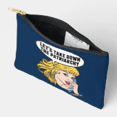 レトロフェミおもしろいニストポップ・アートのアートアンチ家父長制 アクセサリーポーチ (見開き)