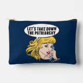 レトロフェミおもしろいニストポップ・アートのアートアンチ家父長制 アクセサリーポーチ (正面)