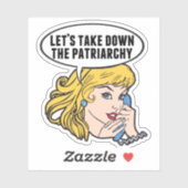 レトロフェミおもしろいニストポップ・アートのアートアンチ家父長制 シール (シート)