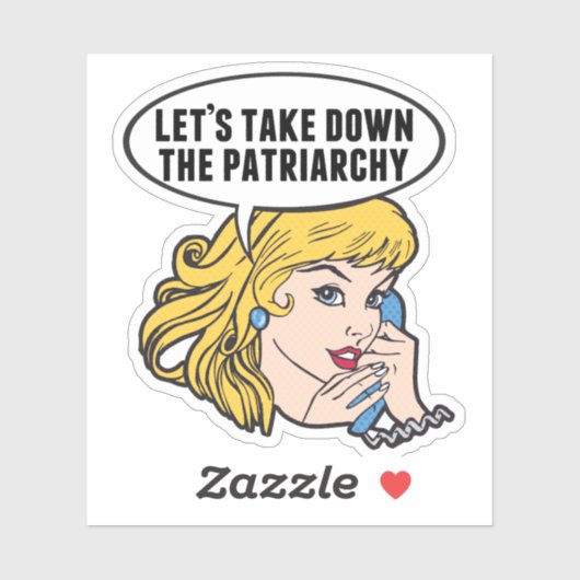 レトロフェミおもしろいニストポップ・アートのアートアンチ家父長制 シール (シート)