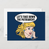 レトロフェミおもしろいニストポップ・アートのアートアンチ家父長制 ポストカード (正面/裏面)