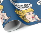 レトロフェミおもしろいニストポップ・アートのアートアンチ家父長制 ラッピングペーパー (ロールコーナー)