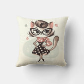 レトロフェミニンヴィンテージ猫メガネ クッション (裏面)