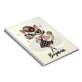 レトロフェミニンヴィンテージ猫メガネ ノートブック (右側)