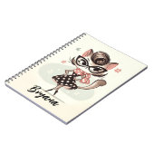 レトロフェミニンヴィンテージ猫メガネ ノートブック (左側)