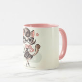 レトロフェミニンヴィンテージ猫メガネ マグカップ (正面右)