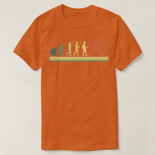 レトロフェンシング進化 Tシャツ (デザイン正面)