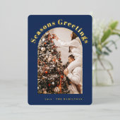 レトロフォイルクリスマスカード |季節のごあいさつカード 箔シーズンカード (立ち正面)