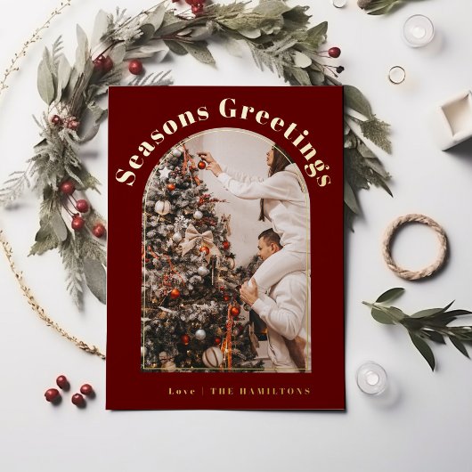 レトロフォイルクリスマスカード |季節のごあいさつカード 箔シーズンカード